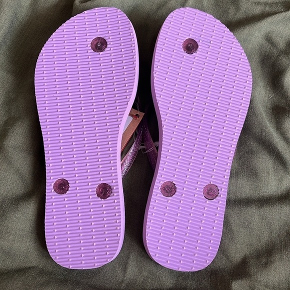 Brand New Havaianas Flip Flops Disney Frozen Anna Elsa Sisters Purple Sandals - Picture 8 of 12